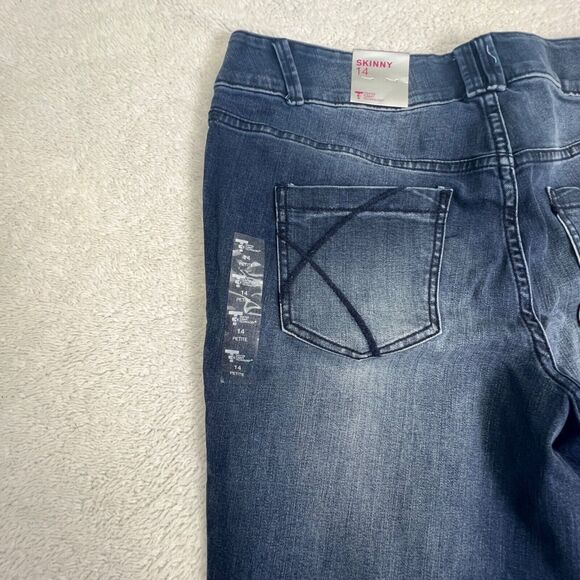 NWT Lane Bryant Tummy Control Dark Wash Jeans 14 PLUS Petite Skinny Jeans New - Picture 7 of 8